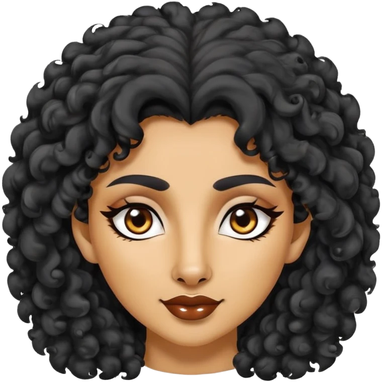Женщина-волк с черными кудрявыми волосами и арабскими чертами лица emoji