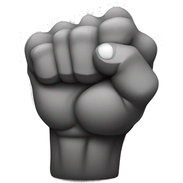 boulder in the shape of a muscly arm emoji