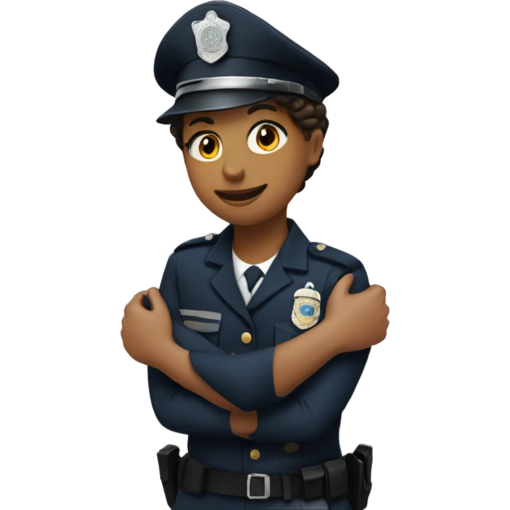 officer and girl hugging emoji
