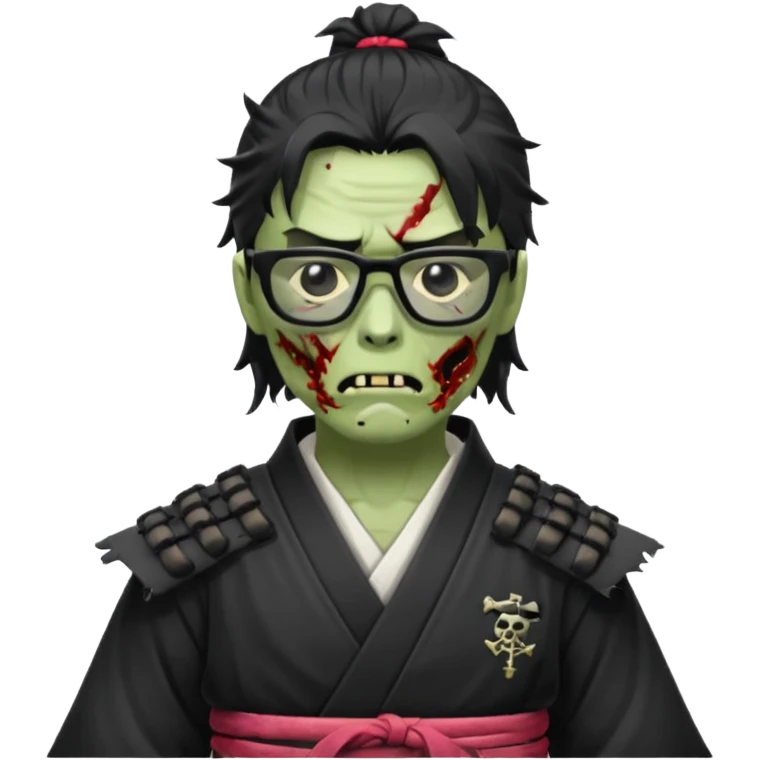 zombie samurai with black glasses emoji