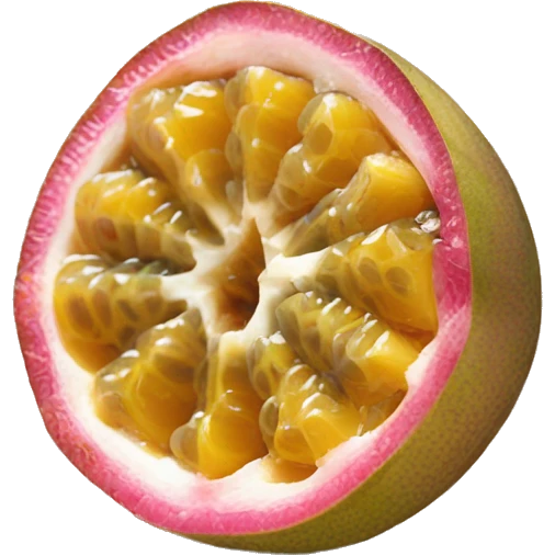 a passion fruit cut open emoji