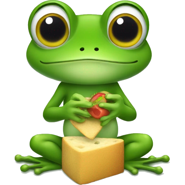 A little frog eating his lunch  emoji