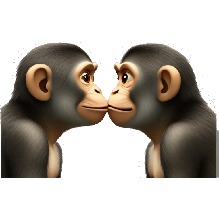 2 monkeys kissing emoji