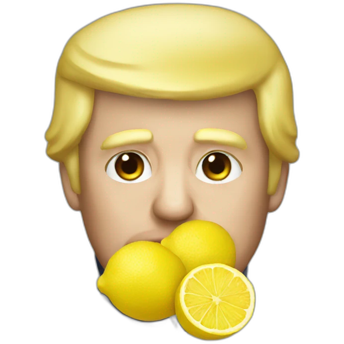 Trump eat lemon emoji