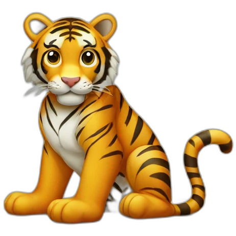 Tiger top of table  emoji