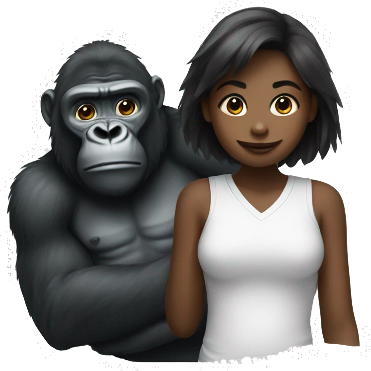 Girl with gorilla emoji