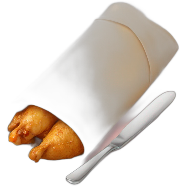 cutlery-and-chicken-wrap emoji