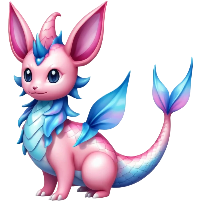Colorful Sylveon-Vaporeon-Milotic-hybrid emoji
