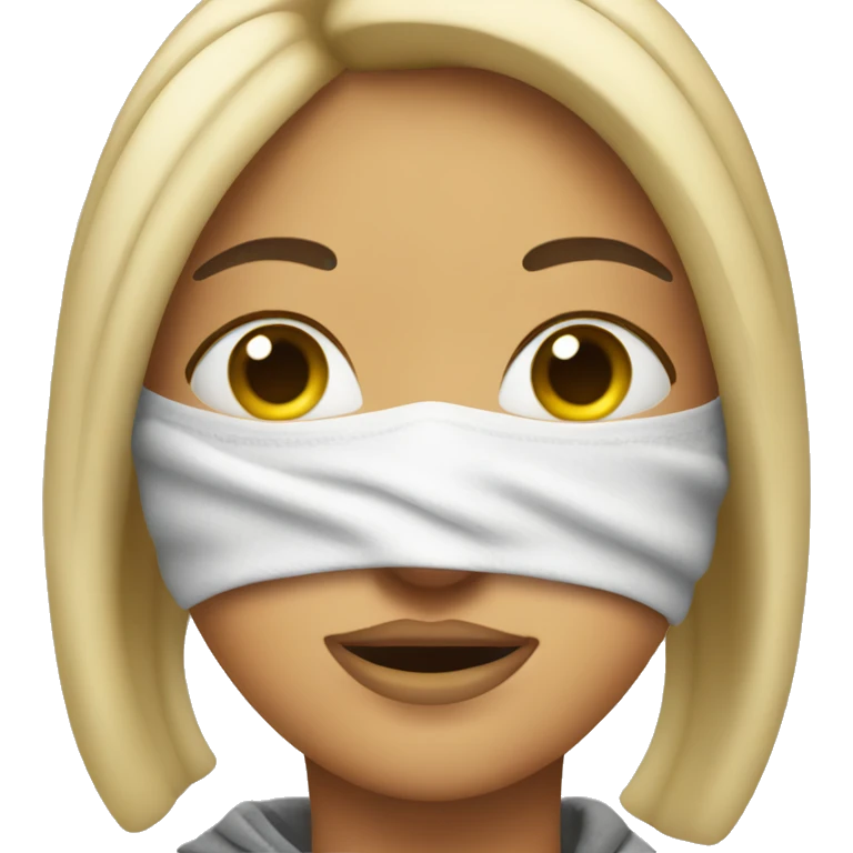 Girl wearing a ski mask with grills emoji