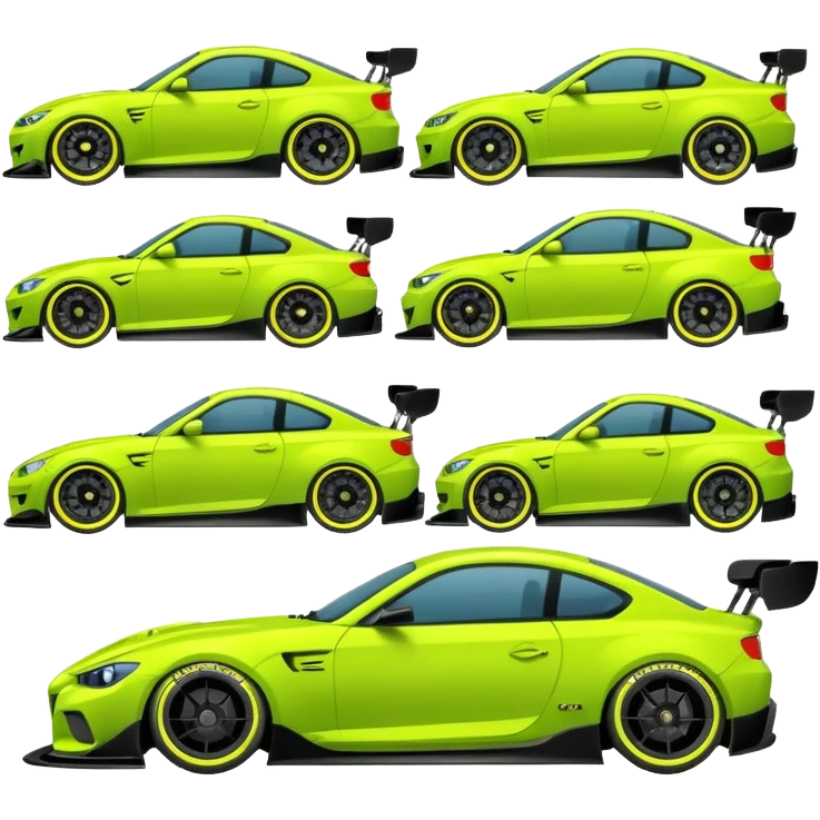 Emoji pack for R2 motorsport company, drift builds, motorsport parts, lime theme, just text emoji