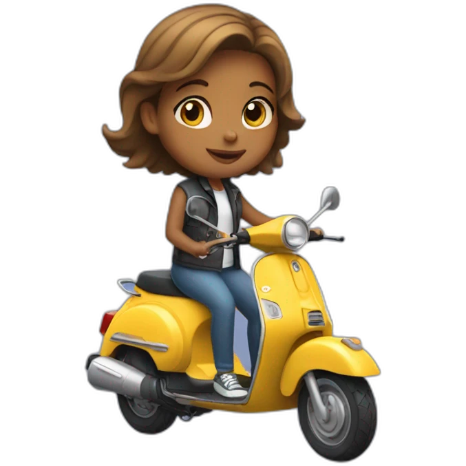 A girl in a scooter emoji