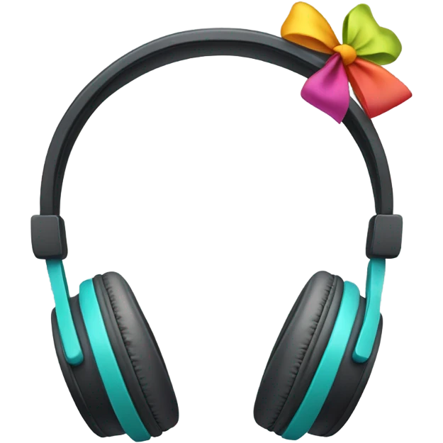 Cute bow on headphones  emoji