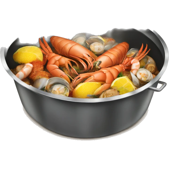 seafood boil with seasoning emoji