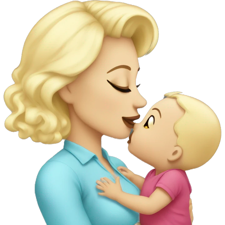 baby kissing mommy blonde emoji