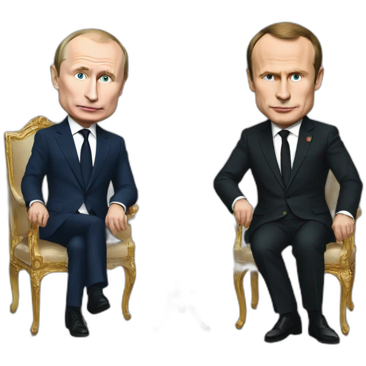 Putin and macron in Paris  emoji