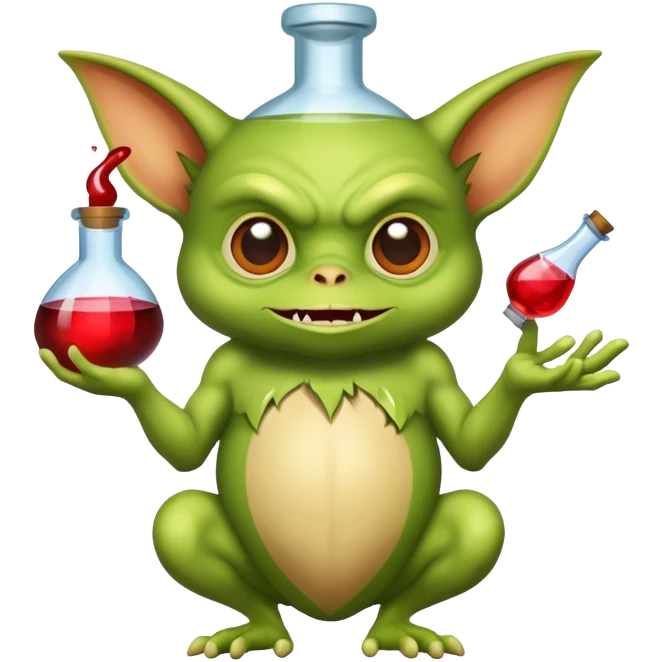 Gremlin with a potion bottle emoji