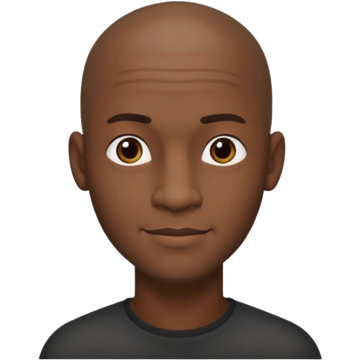 a tall dark hansome black man shaved head emoji