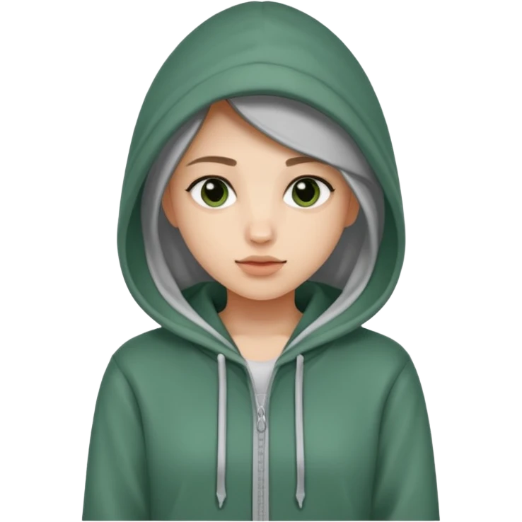 Jade wearing a hoodie emoji