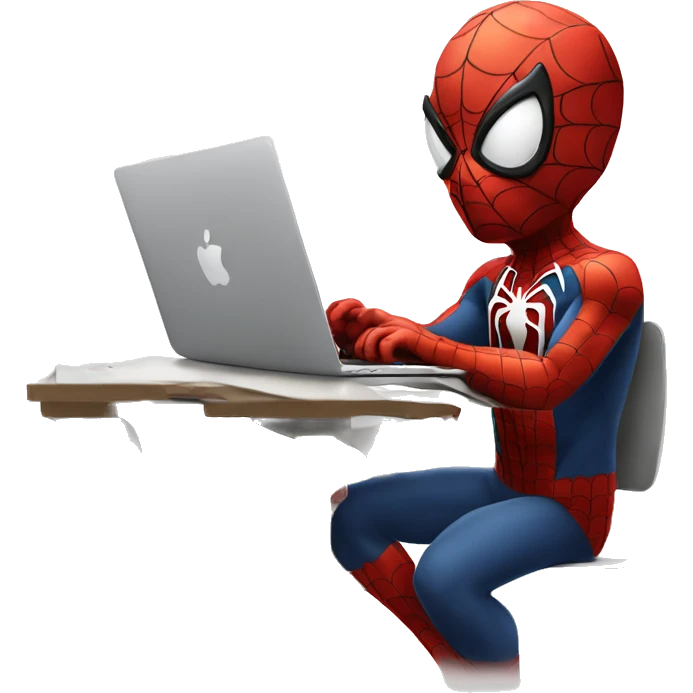 spiderman working on macbook laptop emoji