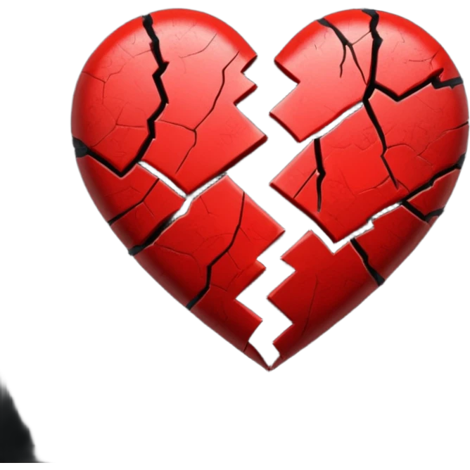 Чёрное разбитое сердце emoji