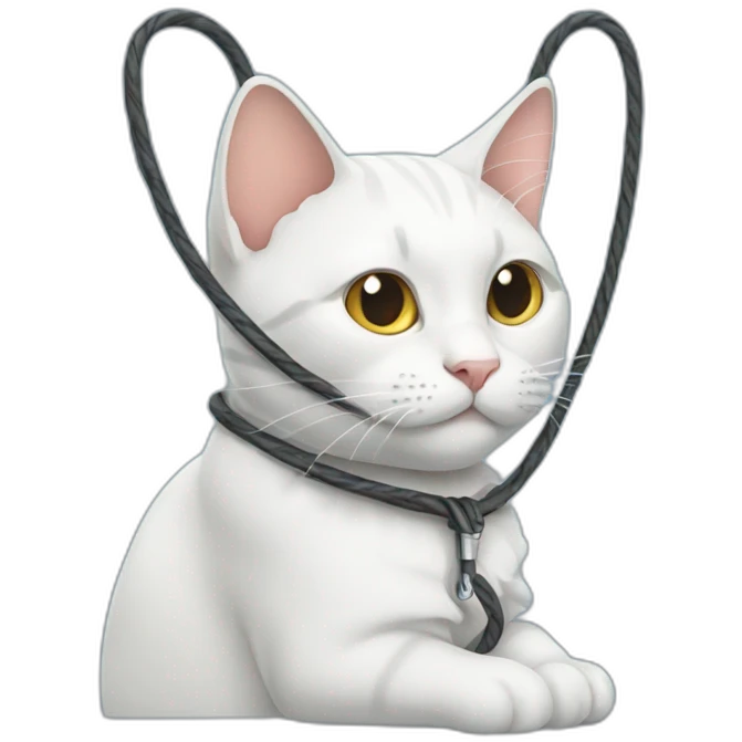 cat with cable emoji