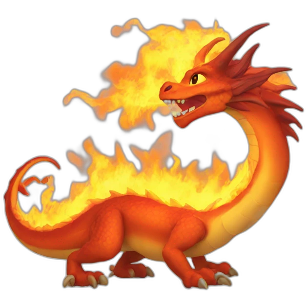 Dragón whit fire emoji