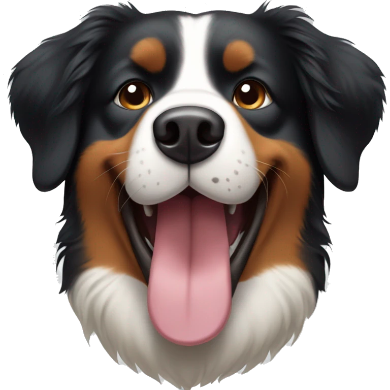 Happy Bernese Mountain Dog Face emoji