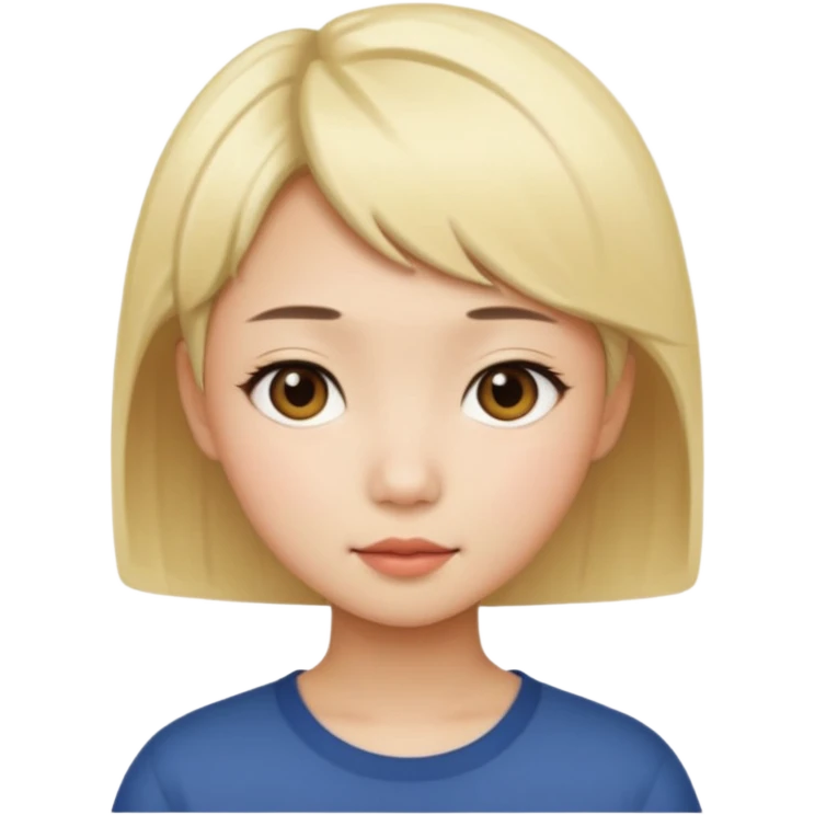 Short hair blonde Asian girl emoji
