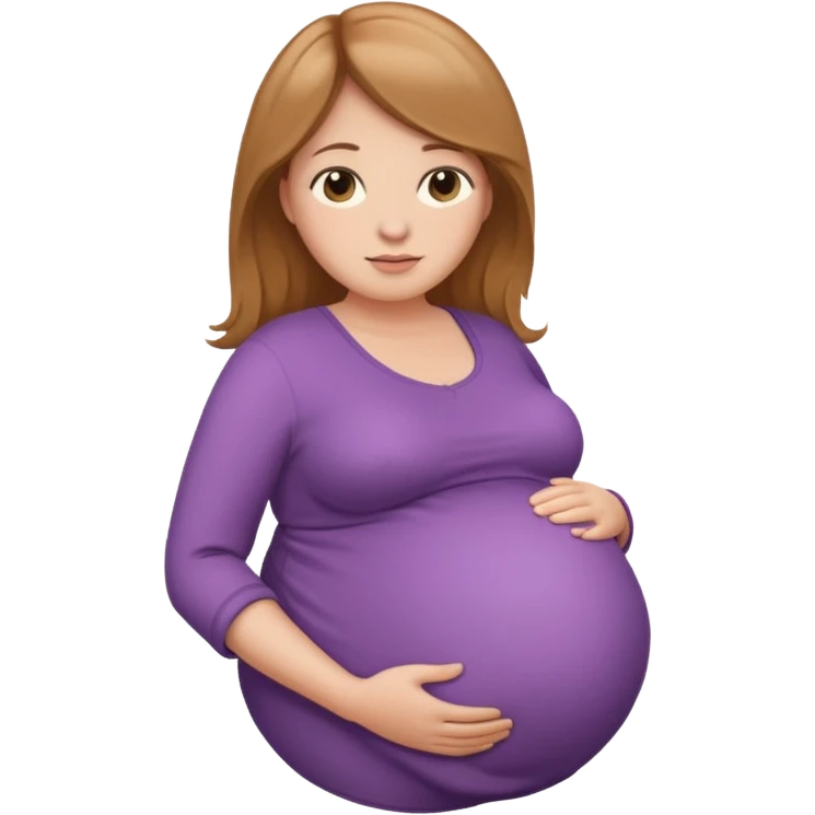 very heavily pregnant overdue woman with super  huge round belly emoji