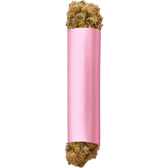 Rolled cbd blunt with light pink ribbon on it emoji