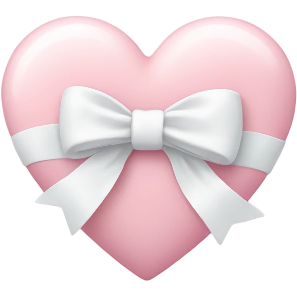 Pastel pink heart with white bow emoji