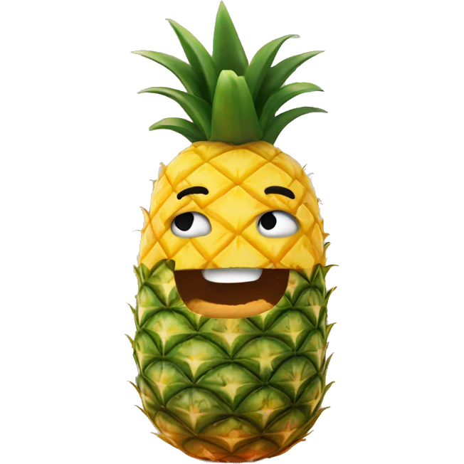 Pineapple with face emoji