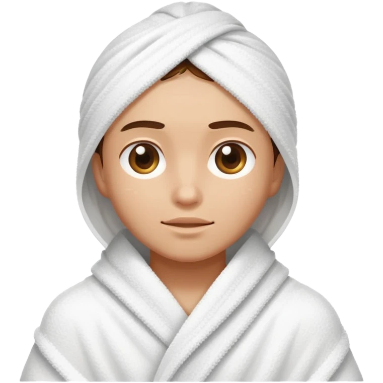 Person wrapped in towel after shower emoji