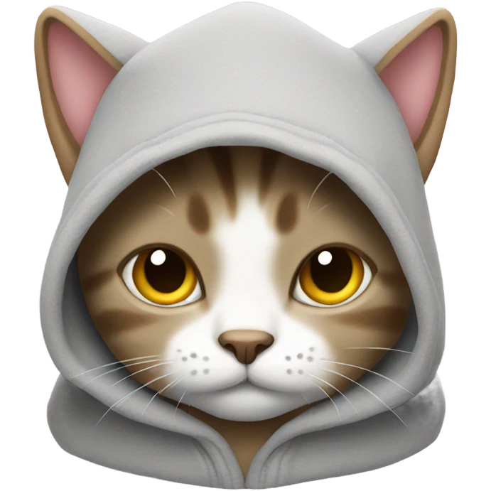 Cat wearing a hoodie emoji