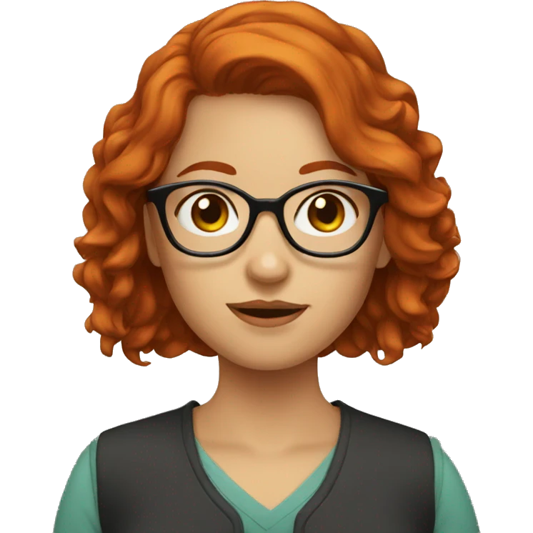 redhead women with glasses emoji