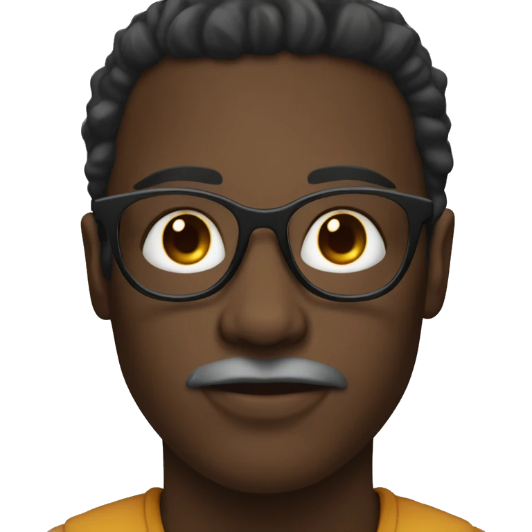 a black pather face with spects emoji