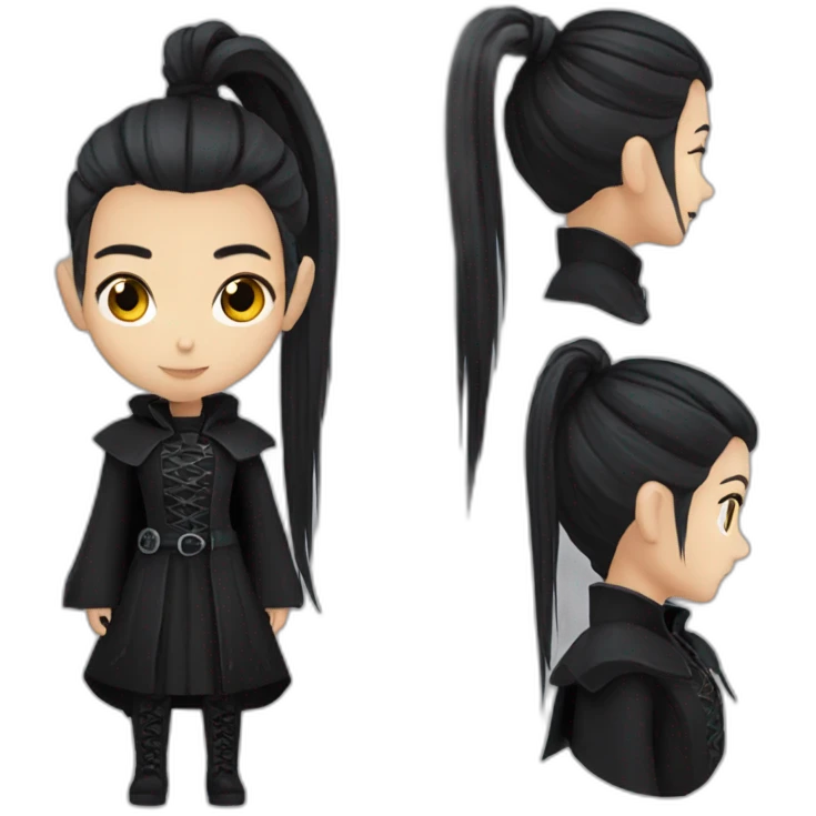 goth warlock girl ponytail emoji