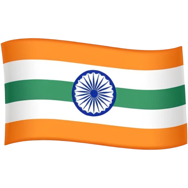 Indian flag, tricolor with saffron, white, and green horizontal stripes and a blue Ashoka Chakra in the center emoji