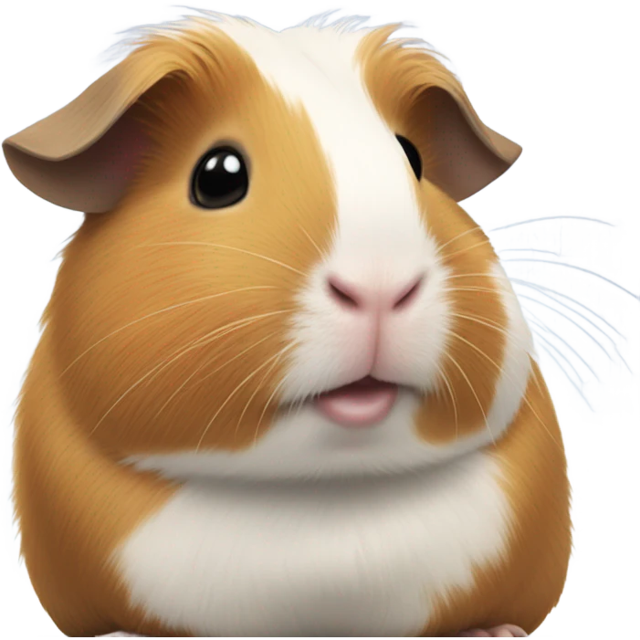 Guinea pig wearing nametag Julie emoji