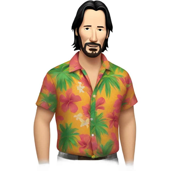 Keanu reeves wearing Hawaiian shirt emoji