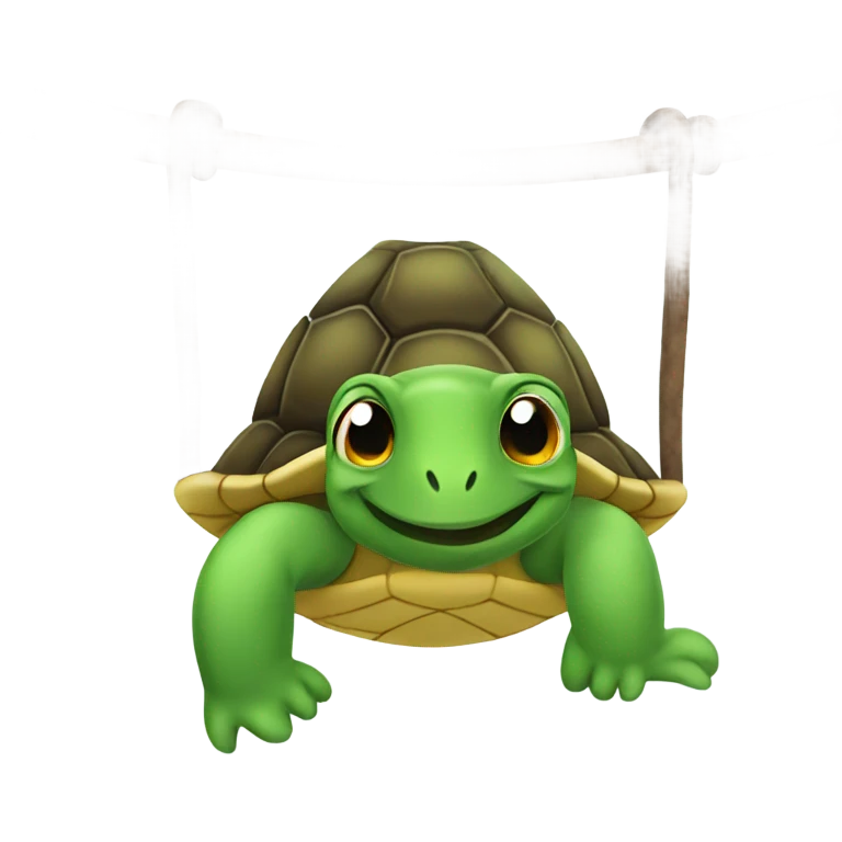 Turtle doing pull-up emoji