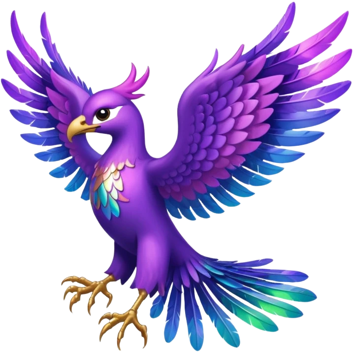 a purple pheonix with wings spread out emoji