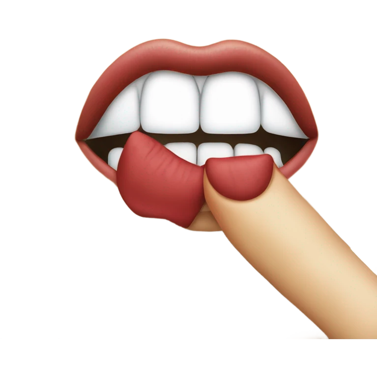 kissing mouth, long fingernails, peace sign with fingers emoji