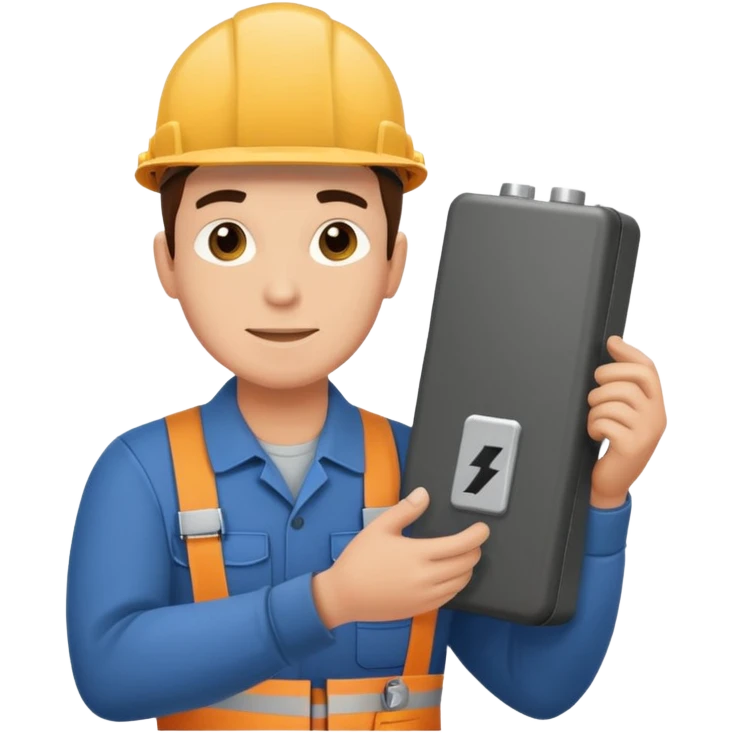 electrician installing a azimut battery emoji