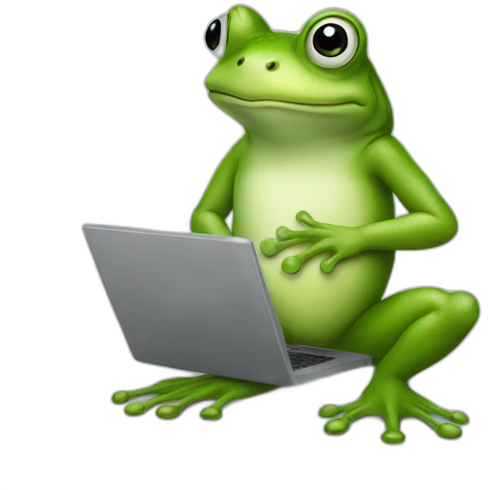 frog holding laptop emoji