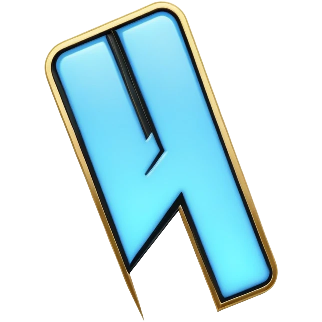 Bold Black-Blue-White-Gold Font Letter “N” emoji