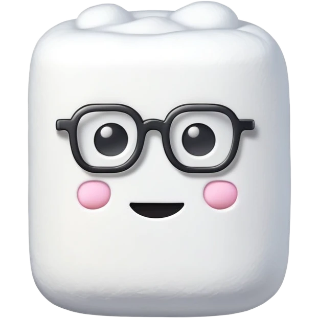Stoned nerdy marshmallow cartoon  emoji