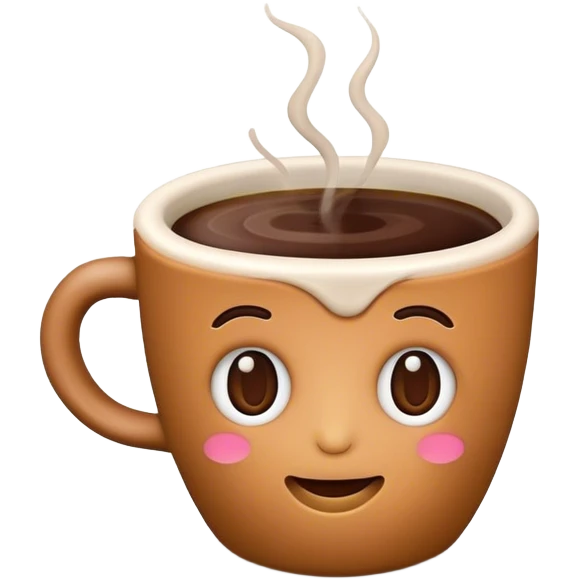 coffee emoji that looks like it's made of clay emoji
