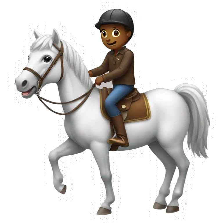 a boy riding a horse emoji