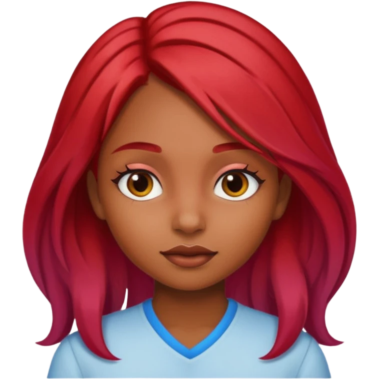Sexyy red brown skin girl with red hair  ombré long  emoji